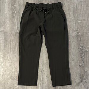 On The Crop Casual Crop Dark Olive Drawstring Women’s Pants